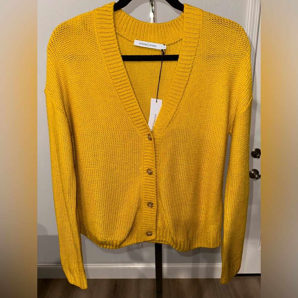 Stitches & Stripes Yellow Knit Cardigan Size XSmall